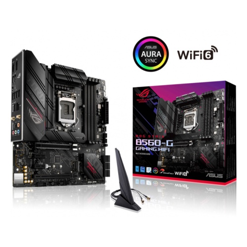 Материнская плата ASUS ROG STRIX B560-G GAMING WIFI, LGA1200, B560, 4*DDR4, HDMI+DP, CrossFireX, SATA3 + RAID, Audio, Gb LAN, USB 3.2*9, USB 2.0*5, COM*1 header (w/o cable), mATX ; 90MB1750-M0EAY0