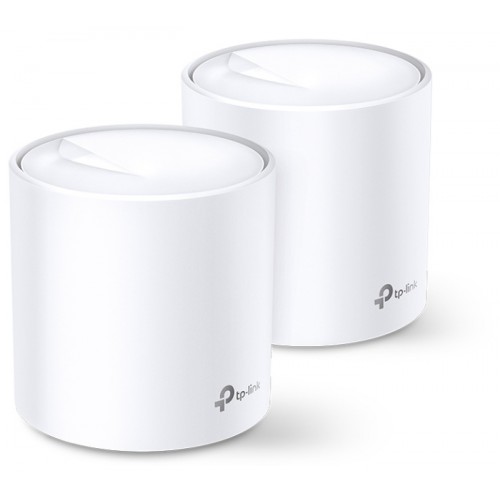 Точка доступа TP-LINK Deco X20 (2-pack) AX1800 Whole Home Mesh Wi-Fi System, Wi-Fi 6, 1201Mbps(2 streams) at 5GHz and 574Mbps (2 streams) at 2.4GHz, 2 Giga RJ-45 ports of each unit