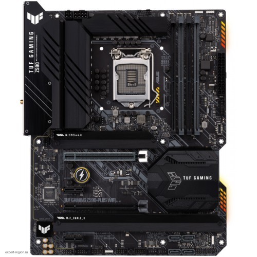 Материнская плата ASUS TUF GAMING Z590-PLUS WIFI, LGA1120, Z590, 4*DDR4, DP+HDMI, CrossFireX, SATA3 + RAID, Audio, Gb LAN, USB 3.2*8, USB 2.0*2, COM*1 header (w/o cable), ATX; 90MB16C0-M0EAY0