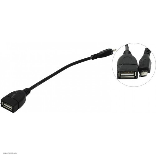 Кабель переходник OTG USB(f)/MicroUSB OTG 0.2м, (CU280)