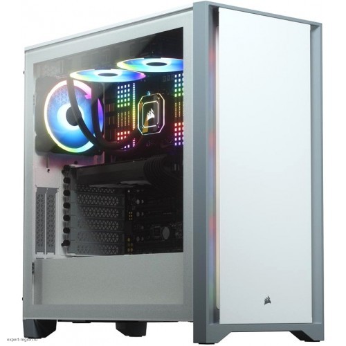 Корпус Corsair 4000D Tempered Glass белый без БП ATX 3x120mm 1x140mm 2xUSB3.0 audio bott PSU