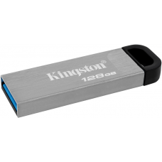 Флеш Диск Kingston 128Gb DataTraveler Kyson DTKN/128GB USB 3.1 серебристый/черный