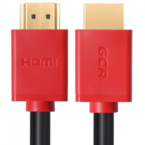 Кабель Greenconnect 0.5m HDMI версия 2.0, HDR 4:2:2, Ultra HD, 4K 60 fps 60Hz/5K*30Hz, 3D, AUDIO, 18.0 Гбит/с, 28/28 AWG, OD7.3mm, тройной экран, черный, красные коннекторы, GCR-HM451-0.5m GCR-HM451-0.5m