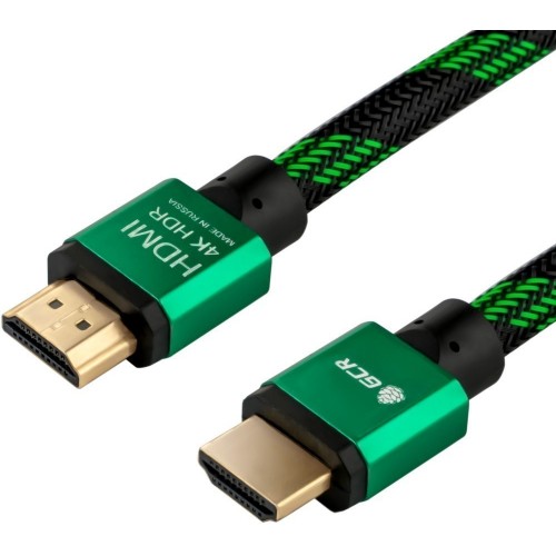 Кабель Greenconnect 1.5m HDMI 2.0, BICOLOR нейлон, AL корпус зеленый, HDR 4:2:2, Ultra HD, 4K 60 fps 60Hz/5K*30Hz, 3D, AUDIO, 18.0 Гбит/с, 28AWG. GCR-52161 GCR-52210