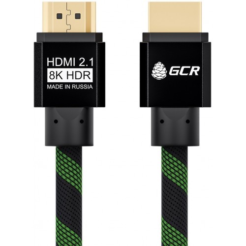 Кабель Greenconnect HDMI 2.1, 8K 60Hz, 4K 144Hz, 2.0m, динамический HDR 4:4:4, Ultra HD, 48.0 Гбит/с, тройное экранирование, ферритовые фильтры, GCR-51834 GCR-51834