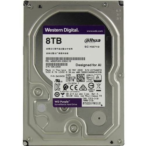 Жесткий диск HDD WD SATA3 8Tb Purple 7200 256Mb WD82PURX