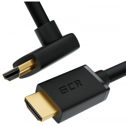 Кабель GCR 2.0m HDMI 2.0, M/M верхний угол, черный, HDR 4:2:2, Ultra HD, 4K 60 fps 60Hz/5K*30Hz, 3D, AUDIO, 18.0 Гбит/с, 28/28 AWG, GCR-52319 GCR-52319