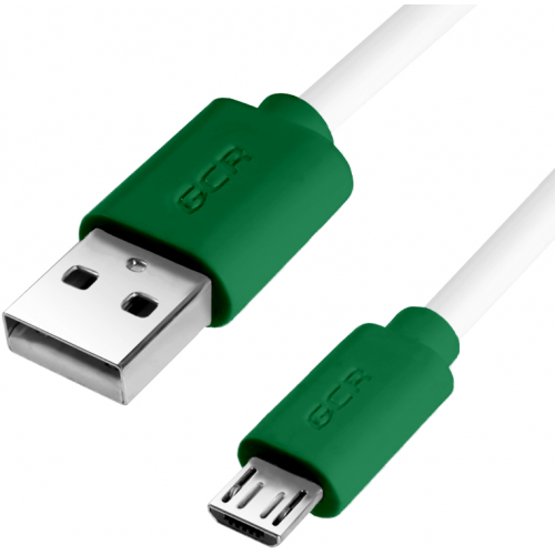 Кабель Greenconnect 0.5m USB 2.0, AM/microB 5pin, белый, зеленые коннекторы, 28/28 AWG, экран, армированный, морозостойкий, GCR-51499 GCR-51499