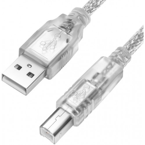 Кабель GCR 1.5m USB 2.0, AM/BM, прозрачный, 28/28 AWG GCR-UPC2-1.5m