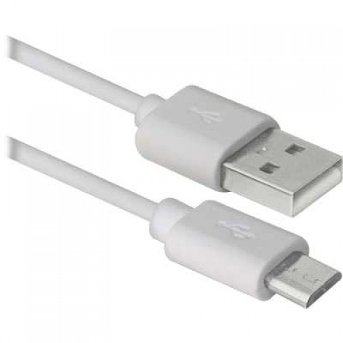 USB кабель Defender USB08-10BH USB2.0 белый, AM-MicroBM, 3м 87468