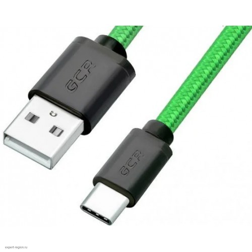 Кабель Greenconnect 1.0m USB 2.0, AM/CM, зеленый нейлон, черные коннекторы, 28/28 AWG, GCR-51744 GCR-51744