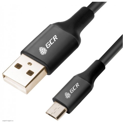 Кабель Greenconnect 3A 1.5m USB 2.0 для Samsung, GOLD, ОS Android, AM/microB 5pin, черный, AL корпус черный, черный ПВХ, 28/22 AWG, поддержка функции быстрой зарядки, GCR-51180 GCR-51180