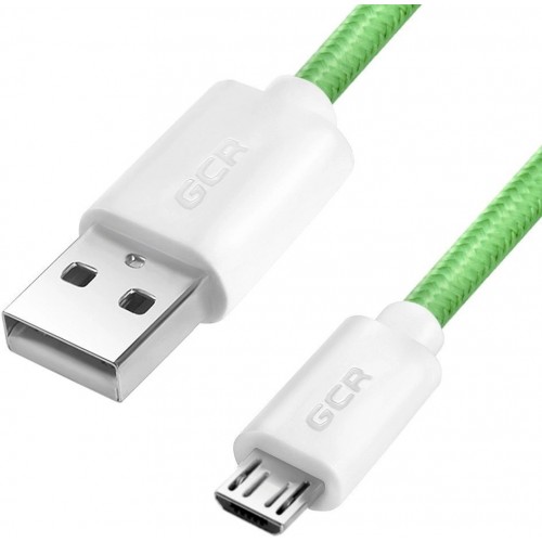 Кабель Greenconnect 3A 1.5m MicroUSB, для быстрой зарядки, зеленый нейлон, 28/22 AWG, GCR-51691 GCR-51702