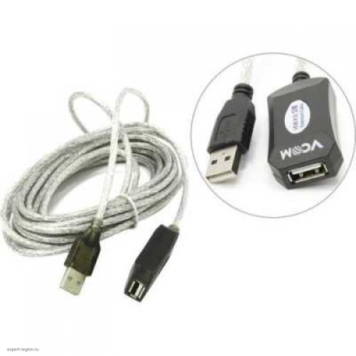 Кабель-адаптер VCOM USB2.0-repeater, удлинительный активный <Am-->Af> 5м VUS7049-5M