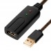 Удлинитель Greenconnect USB 2.0 с активным усилителем сигнала 10.0m Premium AM/AF, 24/22 AWG экран, армированный, морозостойкий, разъём для доп.питания GCR-UEC3M2-BD2S-10.0m