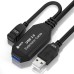 Удлинитель активный GCR 7.5m USB 3.0, AM/AF, черный, с усилителем сигнала, доп.питание micro, GCR-51924 GCR-51924