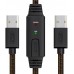 Кабель активный Greenconnect USB 2.0 10.0m Premium AM / AM, 24/22 AWG экран, армированный, морозостойкий, с усилителем и разъёмом для доп.питания, черно-прозрачный, GCR-UM6M-BD2S-10.0m GCR-UM6M-BD2S-10.0m