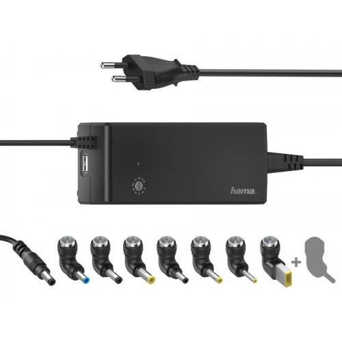 Блок питания Hama H-200004 автоматический 90W 12V-22V 8-connectors 4A 1xUSB от бытовой электросети