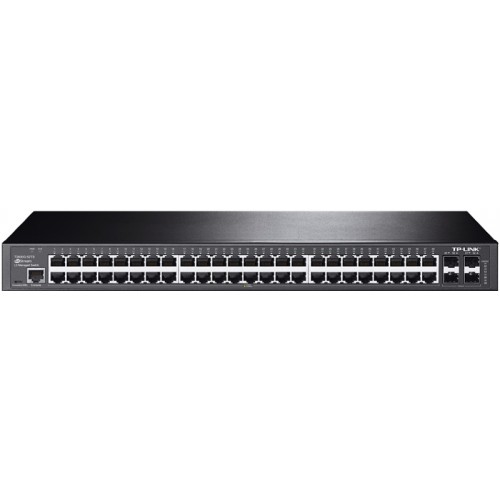 Коммутатор TP-LINK Jetstream 48-port gigabit L2+ managed switch with 4-gigabit uplink ports, 48 10/100/1000Mbps RJ-45 port, 4 1000Mbps SFP slots TL-SG3452