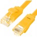 Патч-корд Greenconnect PROF плоский прямой 2.0m, UTP медь кат.6, желтый, 30 AWG, GCR-LNC622-2.0m, ethernet high speed 10 Гбит/с, RJ45, T568B GCR-LNC622-2.0m