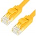 Патч-корд Greenconnect PROF плоский прямой 2.0m, UTP медь кат.6, желтый, 30 AWG, GCR-LNC622-2.0m, ethernet high speed 10 Гбит/с, RJ45, T568B GCR-LNC622-2.0m