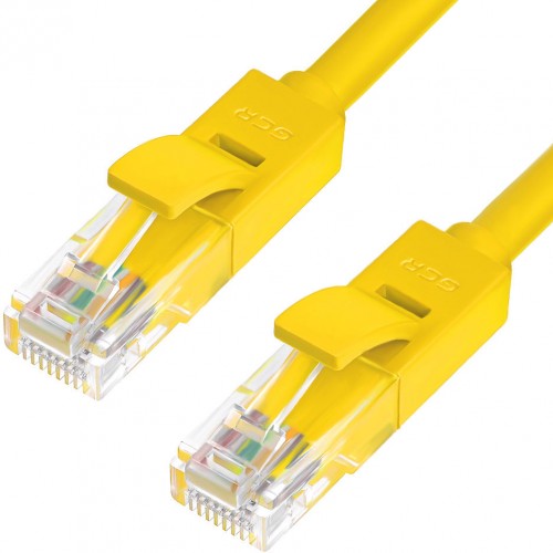 Патч-корд Greenconnect прямой, малодымный LSZH 3.0m UTP кат.5e, желтый, 24 AWG, литой, ethernet high speed 1 Гбит/с, RJ45, T568B, GCR-50704 GCR-50704