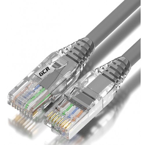 Патч-корд GCR сборный 3.0m LSZH UTP кат.5e, серый, коннектор прозрачный+ABS колпачок, 24 AWG, ethernet high speed 1 Гбит/с, RJ45, T568B, GCR-52676 GCR-52676