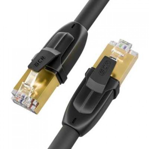 Патч-корд GCR PROF кат.7 ethernet  0.15m F/FTP,  RJ45, CU, 28 AWG, литой, прямой , черный, экранированные коннекторы, GCR-52979 GCR-52979