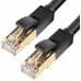 Патч-корд Greenconnect PROF категории 7 ethernet  0.15m F/FTP,  RJ45, CU, 28 AWG, литой, прямой , черный, экранированные коннекторы GCR-LNC701-0.15m