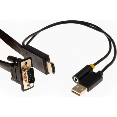 Кабель-переходник Telecom HDMI+audio+USB --> VGA_M/M 1,8м TA675-1.8M