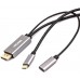 Кабель-адаптер VCOM USB 3.1 Type-Cm --> DP(m) 4K@60Hz, 1.8m , PD,Aluminium Shell, CU422MCPD-1.8M