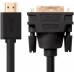 Кабель Greenconnect HDMI-DVI 20.0m черный, OD7.3mm, 28/28 AWG, позолоченные контакты, 19pin AM / 24+1M AM double link, тройной экран GCR-HD2DVI1-20.0m