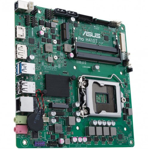 Материнская плата ASUS PRO H410T/CSM, LGA1151v2, H410, 2(SO-DIMM)*DDR4, HDMI + DP, SATA3, Audio, Gb LAN, USB 3.1*4, USB 2.0*7, COM*1 header (w/o cable), mITX ;90MB1580-M0EAYC