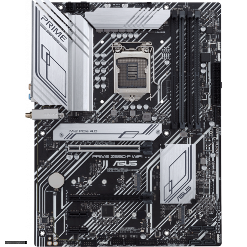 Материнская плата ASUS PRIME Z590-P WIFI, LGA1120, Z590, 4*DDR4, DP+HDMI, SATA3 + RAID, Audio, Gb LAN, USB 3.2*9, USB 2.0*4, COM*1 header (w/o cable), ATX; 90MB1810-M0EAY1