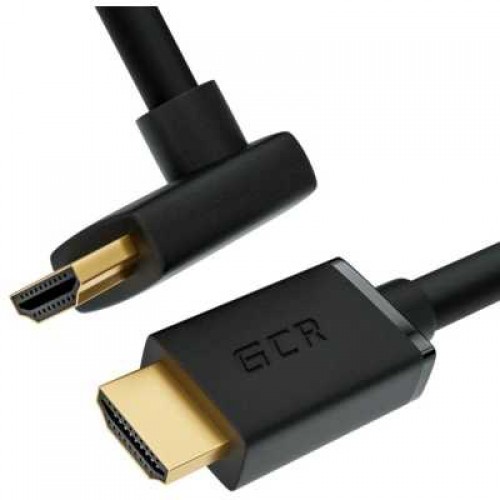 Кабель GCR 2.0m HDMI 2.0, M/M верхний угол, черный, HDR 4:2:2, Ultra HD, 4K 60 fps 60Hz/5K*30Hz, 3D, AUDIO, 18.0 Гбит/с, 28/28 AWG, GCR-52319