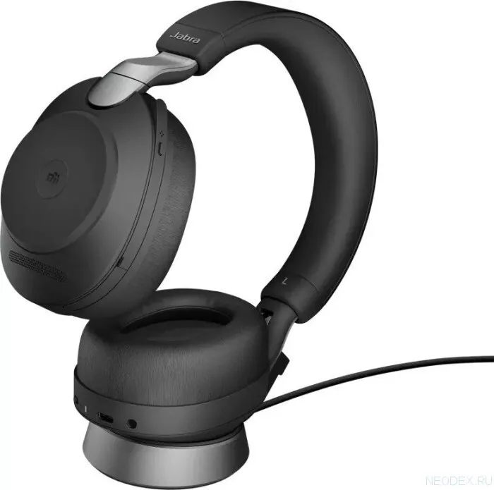 Гарнитура беспроводная Jabra Evolve2 85, Link380c MS Stereo Stand Black 28599-999-889