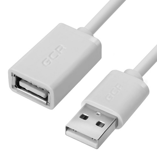 Удлинитель Greenconnect 1.0m USB 2.0, AM/AF, белый, 28/28 AWG, морозостойкий, GCR-UEC5M-BB-1.0m