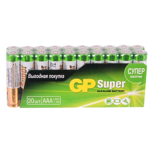 Батарея GP Alkaline Power AAA (20шт) спайка