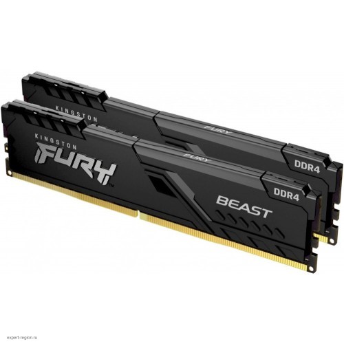 Память оперативная Kingston 16GB 3733MHz DDR4 CL19 DIMM (Kit of 2) FURY Beast Black KF437C19BBK2/16