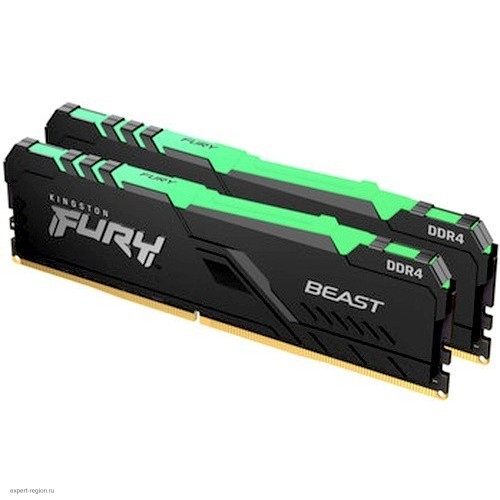 Память оперативная Kingston 16GB 3200MHz DDR4 CL16 DIMM (Kit of 2) FURY Beast RGB KF432C16BBAK2/16