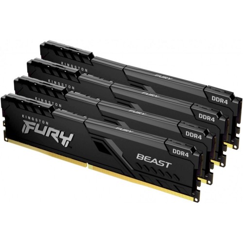 Память оперативная Kingston 16GB 3200MHz DDR4 CL16 DIMM (Kit of 4) FURY Beast Black KF432C16BBK4/16