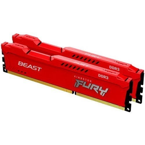 Память оперативная Kingston 16GB 1866MHz DDR3 CL10 DIMM (Kit of 2) FURY Beast Red  KF318C10BRK2/16