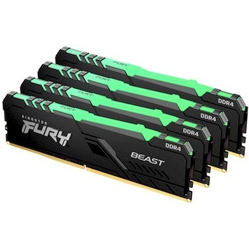 Память оперативная Kingston 32GB 2666MHz DDR4 CL16 DIMM (Kit of 4) FURY Beast RGB KF426C16BBAK4/32