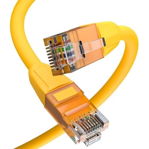 Патч-корд прямой GCR 1.0m LSZH UTP кат.6, желтый, 24 AWG, литой без фиксатора, ethernet high speed, RJ45, T568B GCR-52787