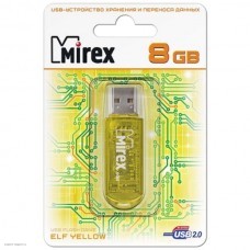 Флеш-диск USB 8GB, Mirex Elf, Желтый