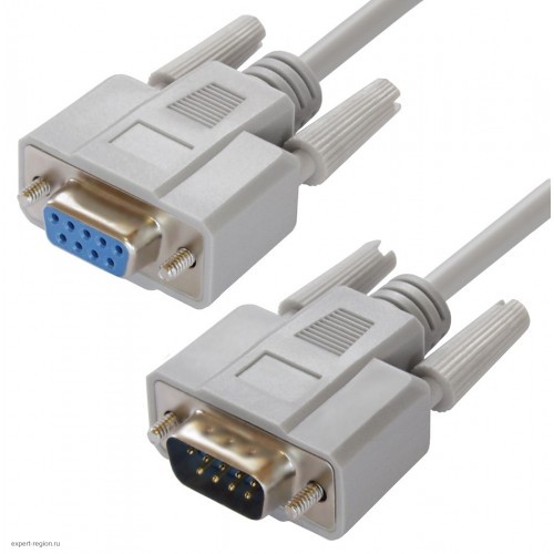 Удлинитель GCR 0.3m 0-модемный COM, DB9/DB9  9M/9F, серый, 30 AWG, GCR-51626 