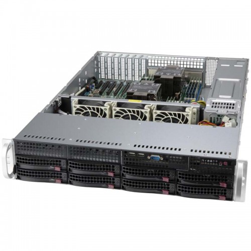 Серверная платформа NEW Supermicro SuperServer 2U 620P-TR noCPU(2)3rd GenScalable/TDP 270W/no DIMM(16)/ SATARAID HDD(8)LFF/6xLP,M2/2x1GbE/1200W