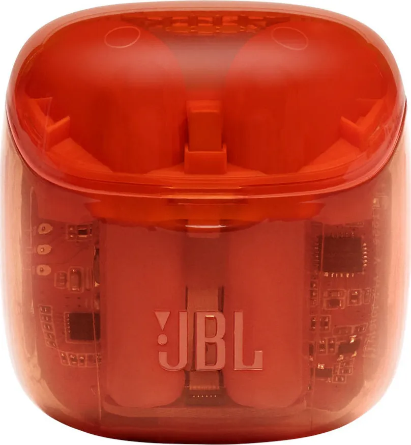 Наушники внутриканальные с микрофоном JBL T225 TWS BT 5.0, до 5 часов, цвет прозрачный/оранжевый