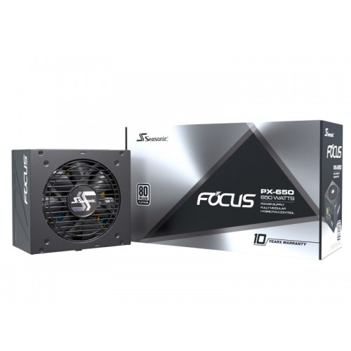 Блок питания Seasonic ATX 650W FOCUS PX-650 80+ platinum 24+2x(4+4) pin APFC 120mm fan 8xSATA Cab Manag RTL