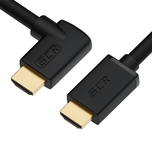 Кабель GCR 1.0m HDMI 2.0, M/M правый угол, черный нейлон, HDR 4:2:2, Ultra HD, 4K 60 fps 60Hz/5K*30Hz, 3D, AUDIO, 18.0 Гбит/с, 28/28 AWG, GCR-53294 GCR-53294